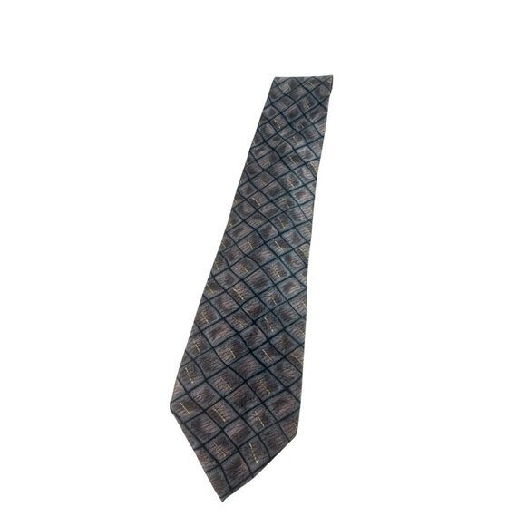 Jerry Garcia Silk Tie Blue Grey Abstract Pattern Necktie Mens Business Office - Picture 4 of 9